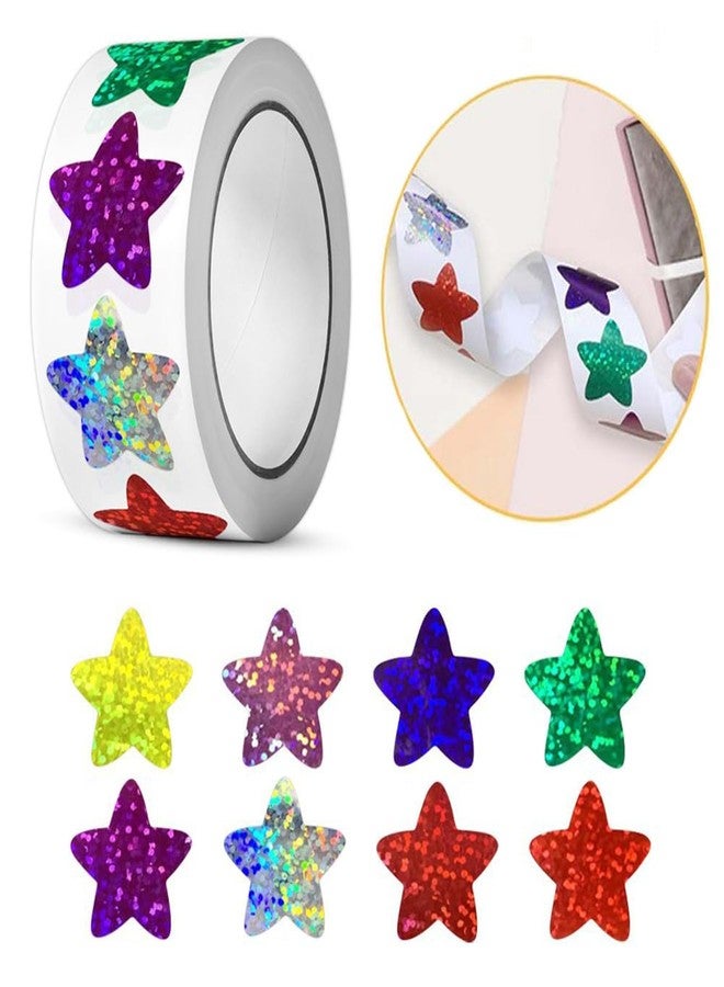 Hodaqe Star Stickers 500Pcs Colorful Glitter Sticker Self Adhesive Stars Shapes Stickers - Image 1